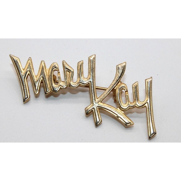 Mary Kay Jewelry - Vintage Mary Kay Lady Memorabilia Lapel Pin Brooch Gold Tone 1960s Consultant